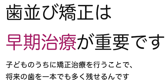 歯並び矯正は早期治療が重要です